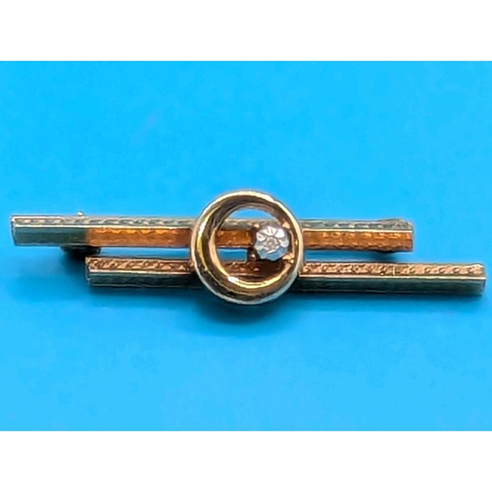 Art Deco 1/20 14k Gold D.E.C. Vintage Brooch Moon & Stars